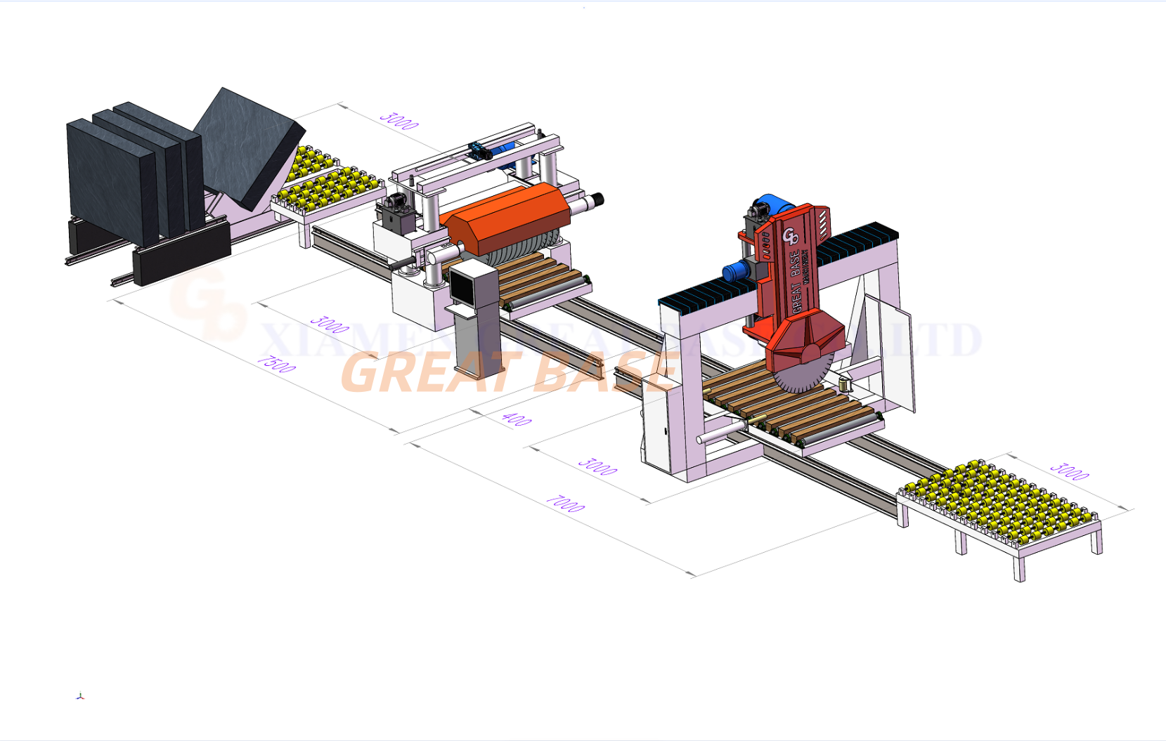 Great Base GBLY-1200Y 2026 NEW Kerbstone Processing line