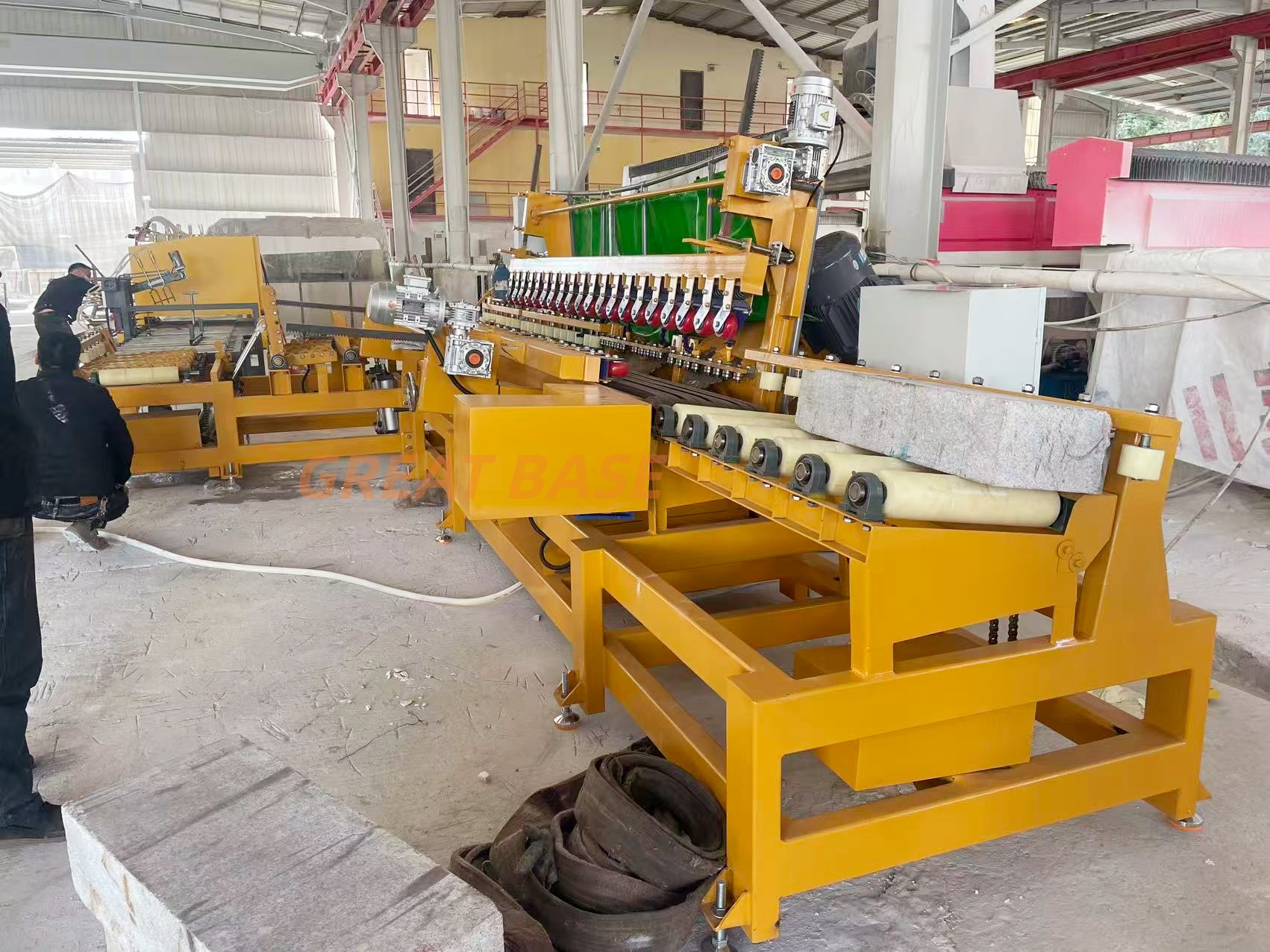 Great Base GBDJ-1200/2/3/4 Stone Chamferring Machine For Kerbstone 45° And 1/4 R edge Cutting