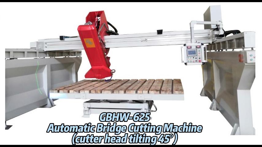 Factory Direct GBHW-625 Automatic Bridge Cutting Machine (Cutter Head Tilting 45°) for Granite Marble Stone Cutting