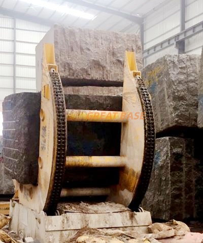GreatBase GBFS-45 Stone Block Turnover Machine with 90 Degree Coil Upender Chain Drive Design for Raw Marble Granite Handling