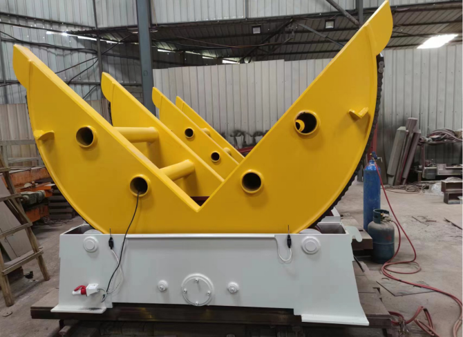 GreatBase GBFS-45 Stone Block Turnover Machine with 90 Degree Coil Upender Chain Drive Design for Raw Marble Granite Handling