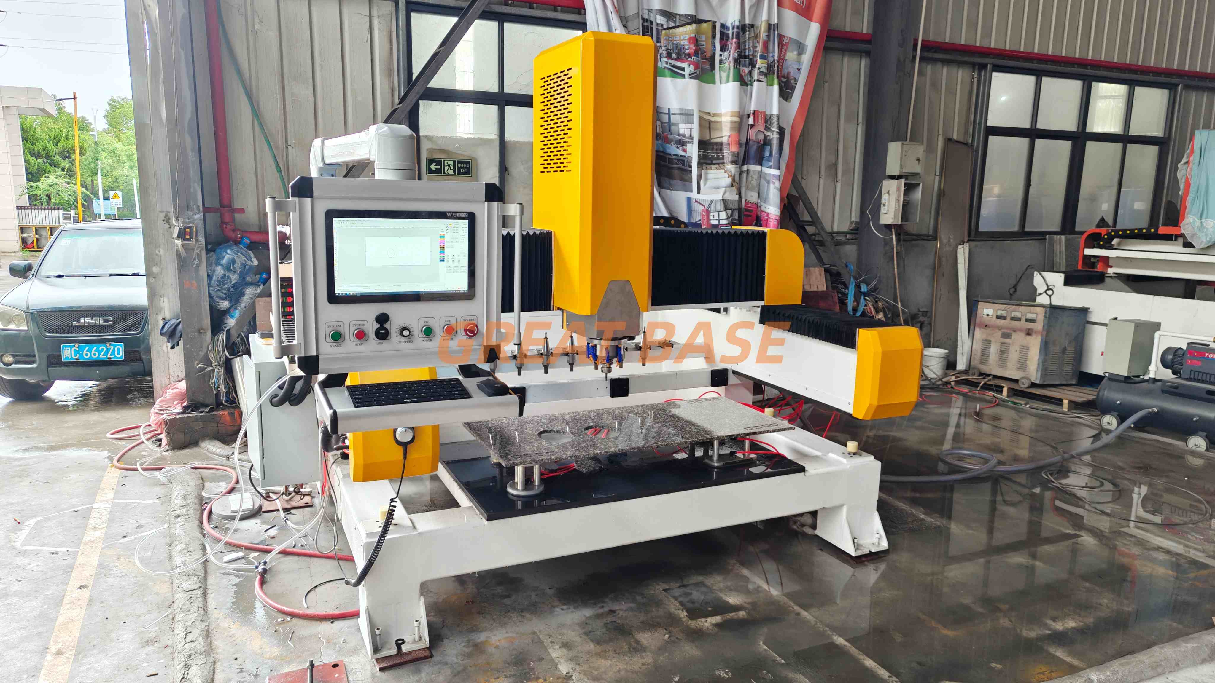 Factory Direct Granite Marble GBHW Automatic 3 Axis Mini CNC Processing Center Countertops Processing Machine