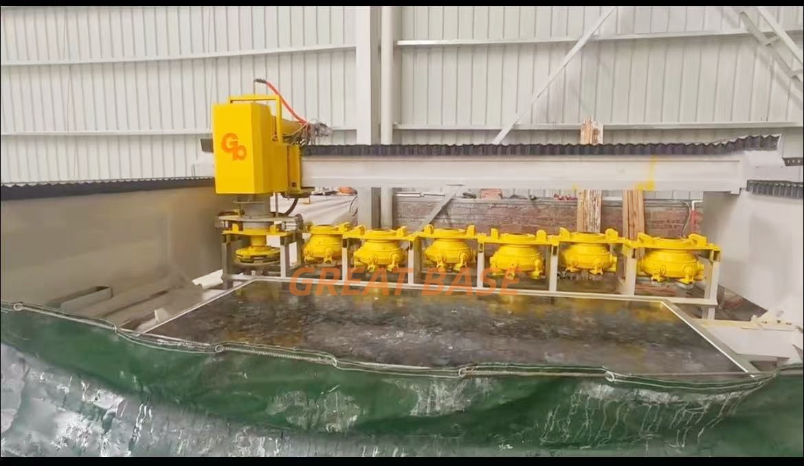 Full Automatic QSM-2000H Multi Heads Stone Polishing Bridge Type Polishing Machine for Marble Granite Slab and Concrete