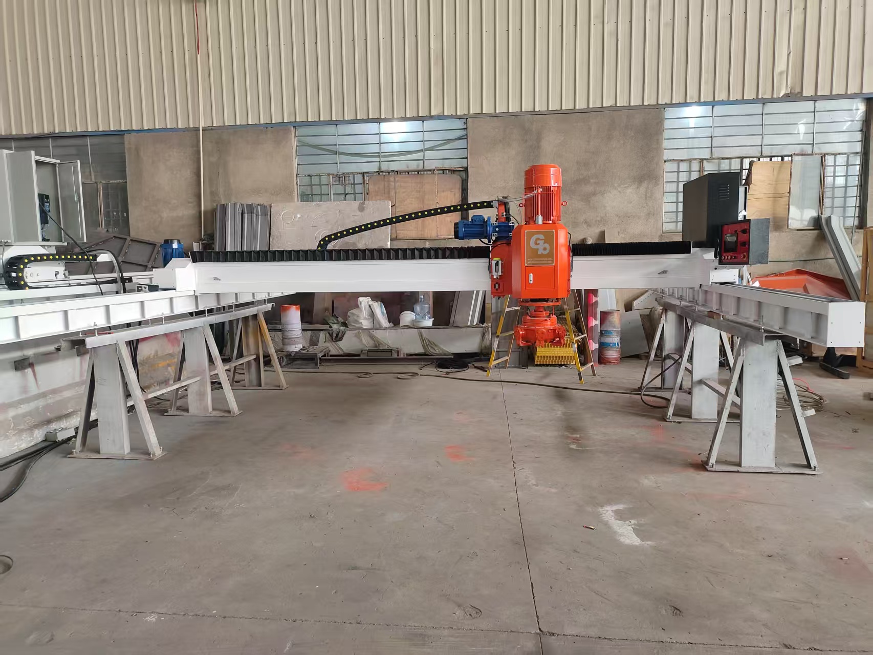 Great Base QSM-2000 Bridge Type Single Head Polishing Machine Marble Granite Slabs Polishing Machine