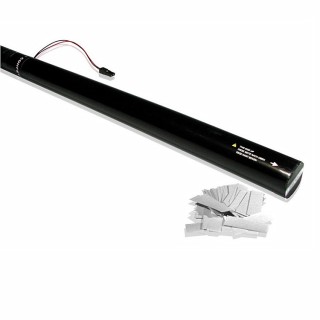 Wit papieren confettikanon van 80 cm op afstand