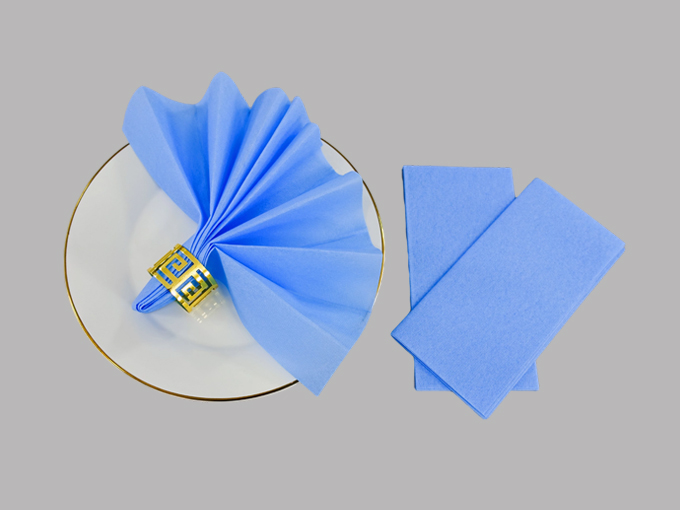 Serviettes de table bleues Serviettes cocktail en papier Airlaid