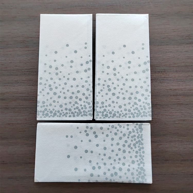 1/6 Fold Silver Confetti Linen Feel Napkin Guest Towel