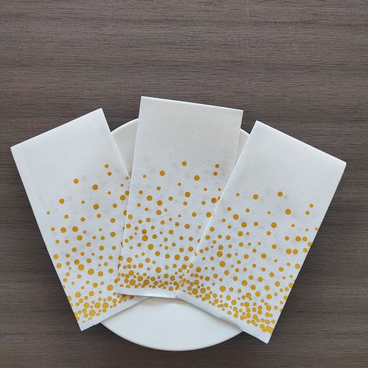 1/6 Fold White Paper With Dot Print Napkins