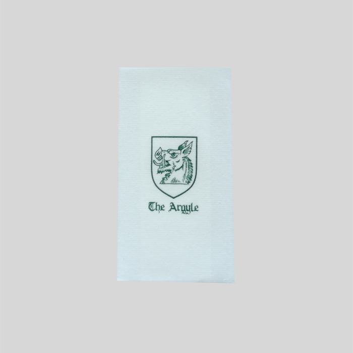 White Paper Napkins With animal Pattern Logo