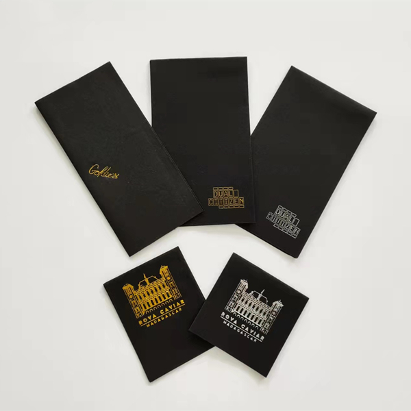Printed And Gilded Black Airlaid Napkins