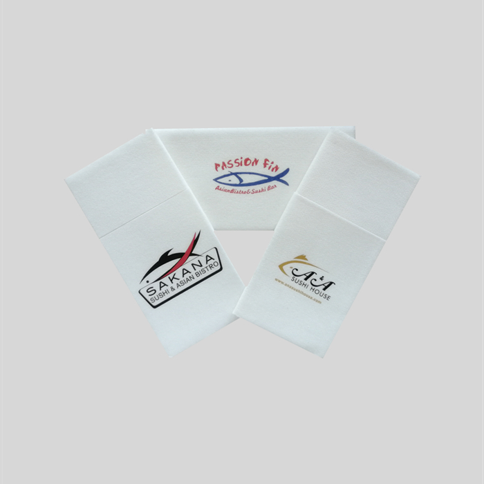 Servilletas de papel blanco Airlaid Diseño de patrón de peces