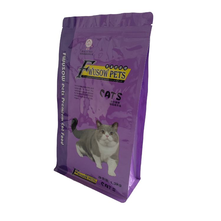 Bolsa de pie de aluminio púrpura para alimentos para perros
