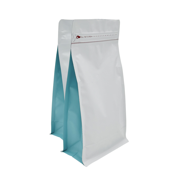 Bolsas de café blancas personalizadas de 12 oz