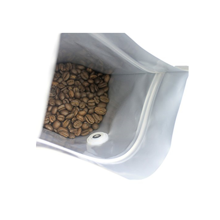Stand Up 12oz Foil Coffee Bags Black With Degassing Valve