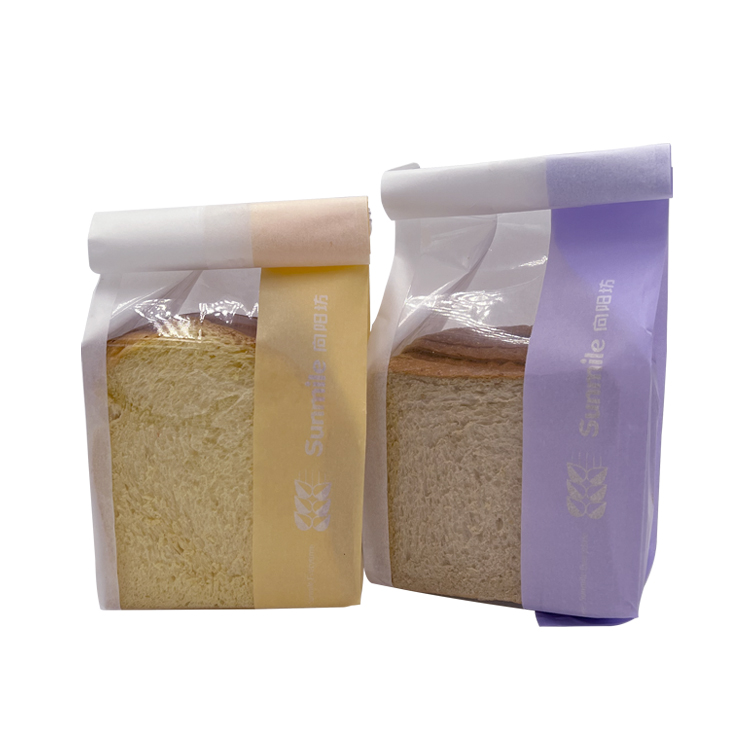 Food Bread Packaging Paper Pouch Bags With Window