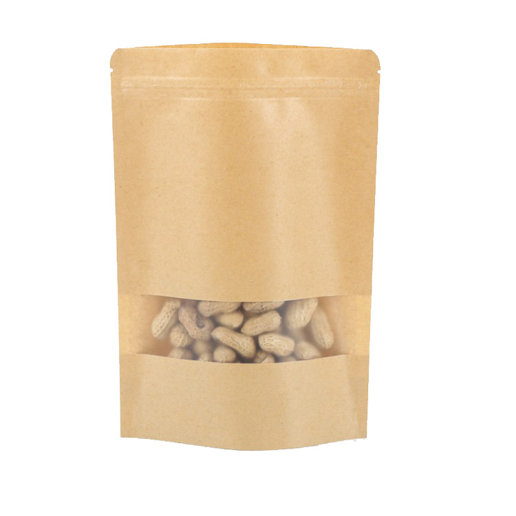 Beg Poket Berdiri Ziplock Kertas Kraft Untuk Makanan Ringan