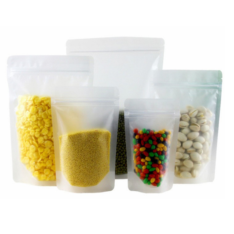 Transparent Stand Up Zipper Pouch Bags For Food