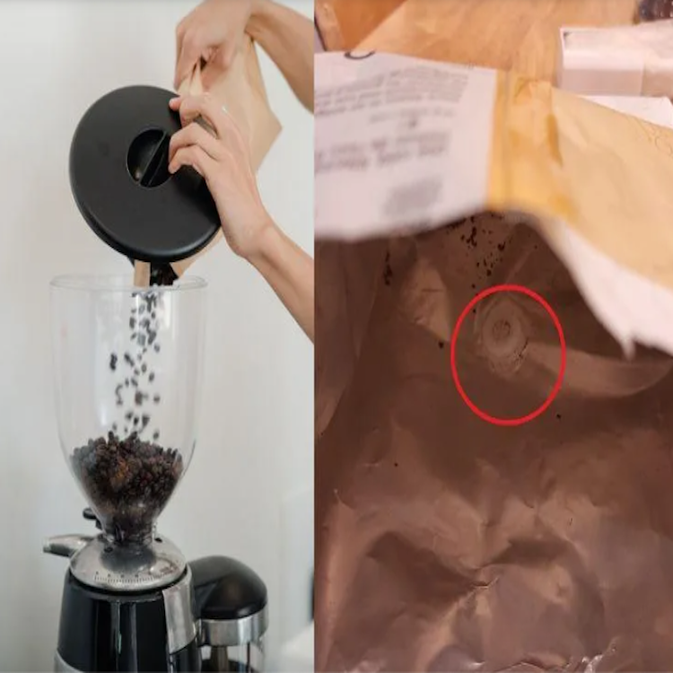 커피 원두 주머니에 있는 