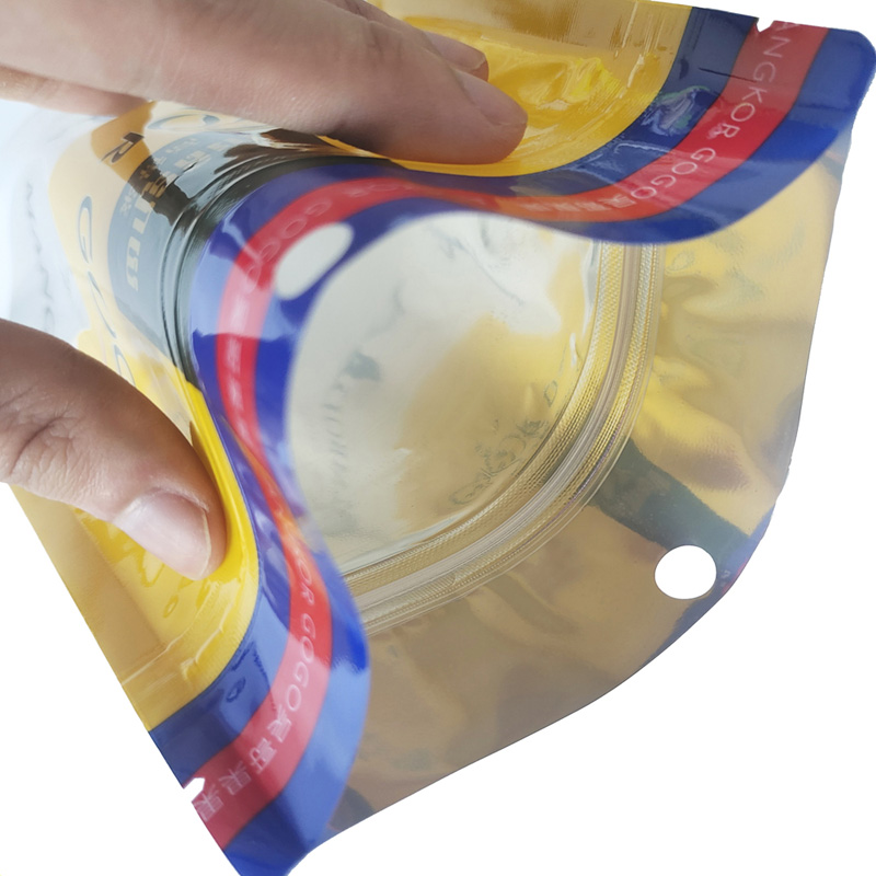 Sacchetti con chiusura lampo in plastica per alimenti secchi