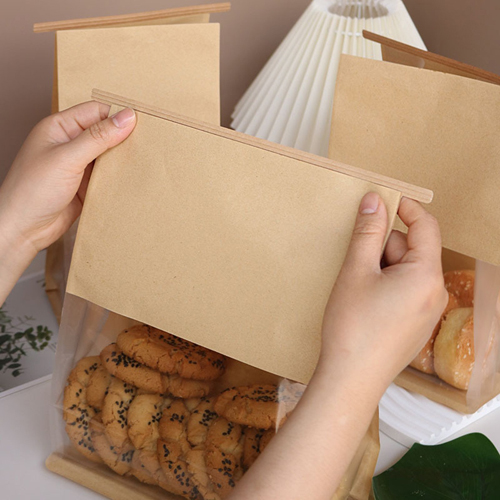 Beg Kantung Kertas Pembungkusan Roti Makanan Dengan Tingkap