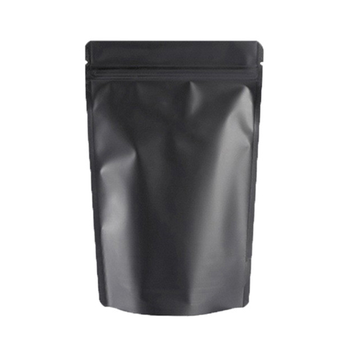 Stand Up 12oz Foil Coffee Bags Black With Degassing Valve