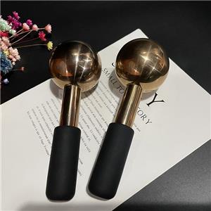 Stainless steel ice globes -Rose gold with silicone handle