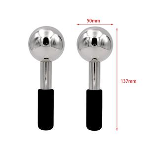Stainless steel facial ice globes -Silver-with black handle