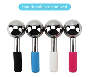 Stainless steel facial ice globes -Silver-with black handle
