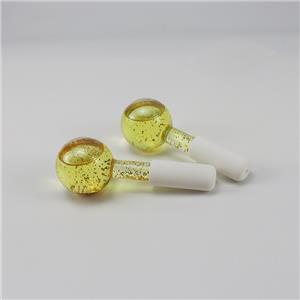 High-borosilicate Glass facial ice globes -Glittery-Yellow
