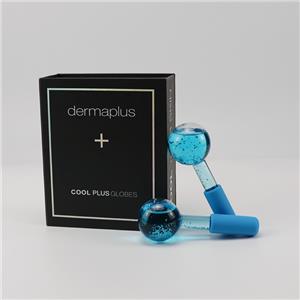 High-borosilicate Glass facial ice globes -Glittery-Blue