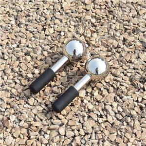 Stainless steel facial ice globes -Silver-with black handle
