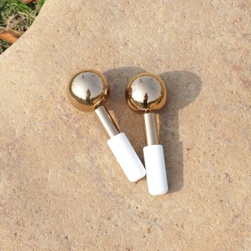 Stainless steel ice globes -Rose gold with silicone handle