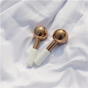 Stainless steel ice globes -Rose gold with silicone handle