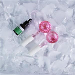 High-borosilicate Glass facial ice globes -Glittery-Pink
