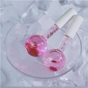 High-borosilicate Glass facial ice globes -Glittery-Pink