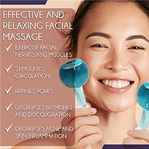 High-borosilicate Glass facial ice globes -transparent-blue