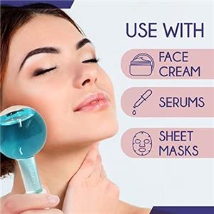 High-borosilicate Glass facial ice globes -transparent-blue