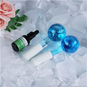 High-borosilicate Glass facial ice globes -Glittery-Blue