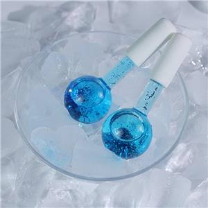 High-borosilicate Glass facial ice globes -Glittery-Blue
