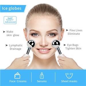 Stainless steel 360 degree rorating facial ice globes -Silver