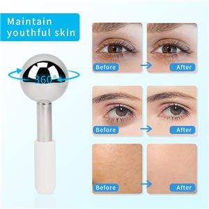 Stainless steel 360 degree rorating facial ice globes -Silver