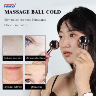 Facial Cryo Sticks Cryo Removing Wrinkles Stainless Steel Cold Massage Ball Roller White Facial Ice Globes