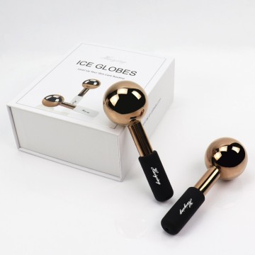 Handheld magic cryo stick facial ice globes for face cryo freeze cooling cold roller gold stainless steel ice globe massage tool
