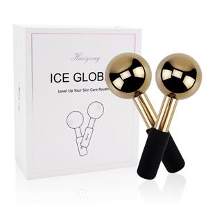 Beauty Facial Ice Roller Cooling Globe Set Cryo Massage Ball gold Stainless Steel Mini Facials Ice Globes For Face