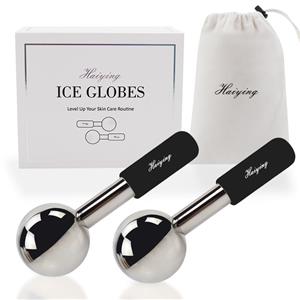 Beauty Facial Ice Roller Cooling Globe Set Cryo Massage Ball gold Stainless Steel Mini Facials Ice Globes For Face