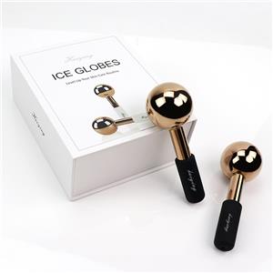 Beauty Facial Ice Roller Cooling Globe Set Cryo Massage Ball gold Stainless Steel Mini Facials Ice Globes For Face