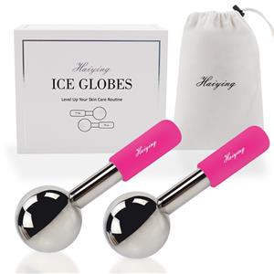 Beauty Facial Ice Roller Cooling Globe Set Cryo Massage Ball gold Stainless Steel Mini Facials Ice Globes For Face