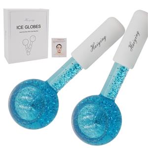 Mini Face Massage Glass Ice Crystal Globes Cryo Sticks Facial Ice Globes For Face