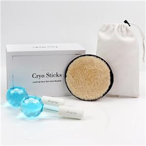 hot sale custom Low Cheap Glass Beauty Roller Ball Massager Facial Ice Globes For Face Roller Cooling Massage