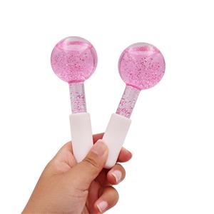 Facial Massage Roller Ice Globes Beauty Tool Face Eye Skin Care Cooling Device Cryo Blue Pink Facial Glass Ice Globe